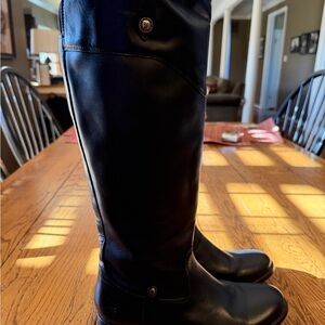 Frye black Melissa button tab tall size 7